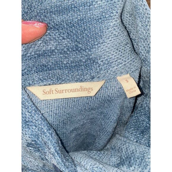 New Soft Surroundings St. Germain Pullover Sweater 3/4 Button Blue Women Size S - Picture 4 of 7